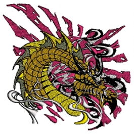 Unique Fantasy Dragon embroidery design digitized with immediate ...