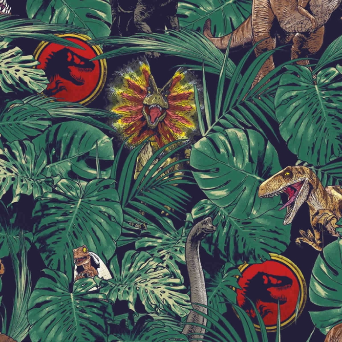 Jurassic Park Jungle Dinosaur 100 Cotton Fabric 4253