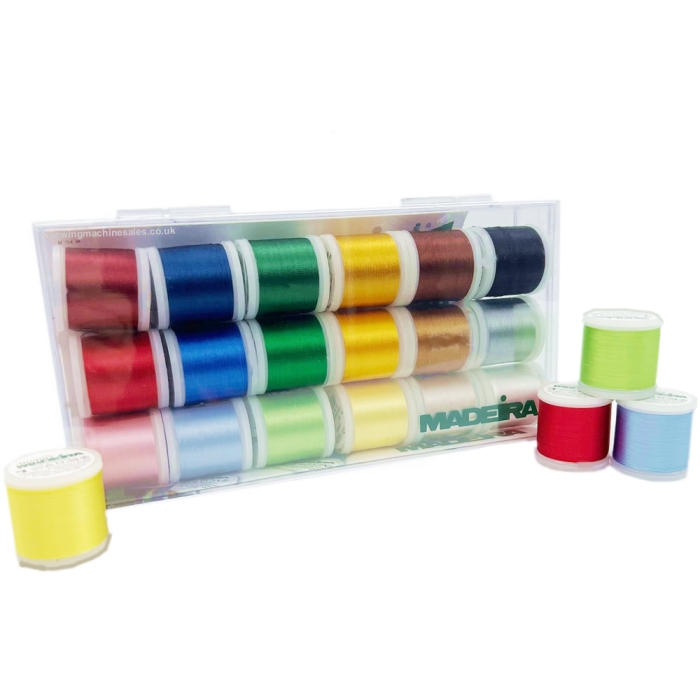 Madeira Rayon Thread Sampler set of 16 rayon embroidery threads at a ...