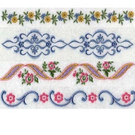 embroidery borders linen machine designs pes vp3 library embroideries